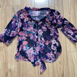 Purple & Pink Floral Blouse TBD Z